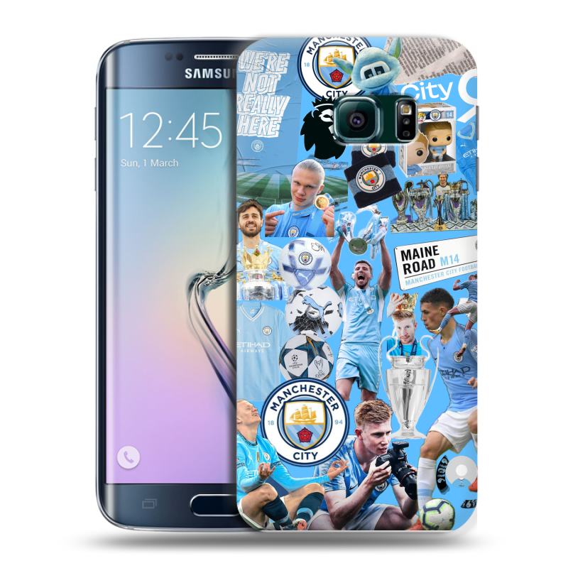 Силиконовый чехол на Samsung Galaxy S6 Edge с принтом Man City Манчестер Сити Силиконовый чехол на Samsung Galaxy S6 Edge с принтом Man City Манчестер Сити