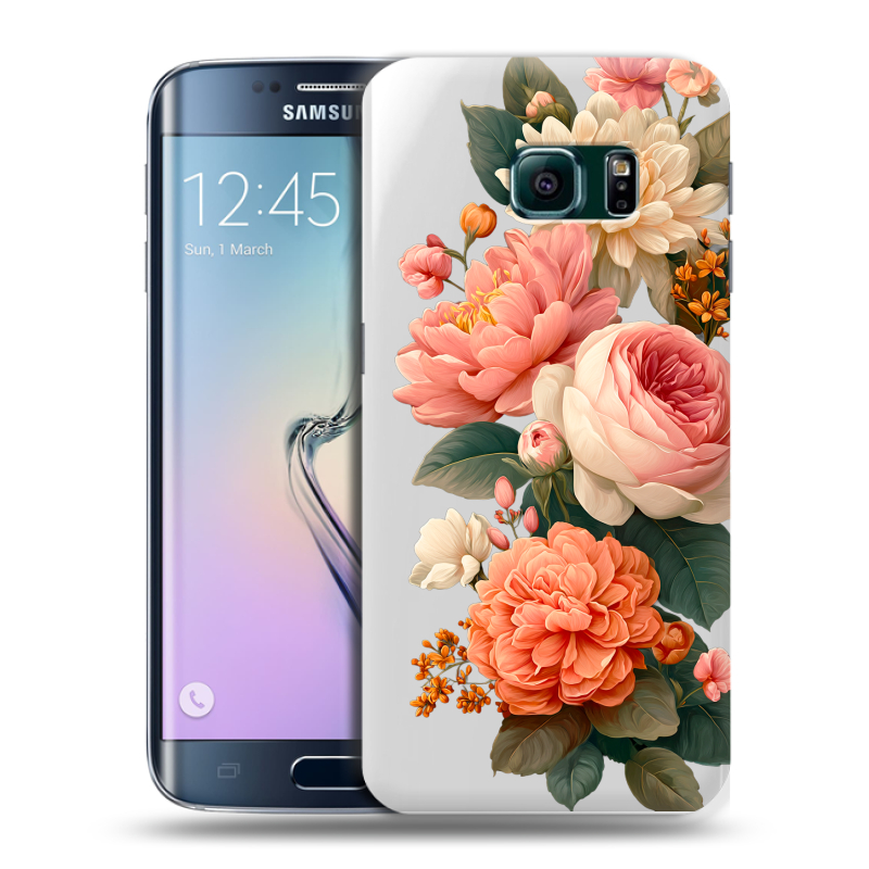 Силиконовый чехол на Samsung Galaxy S6 Edge с принтом цветы Силиконовый чехол на Samsung Galaxy S6 Edge с принтом цветы