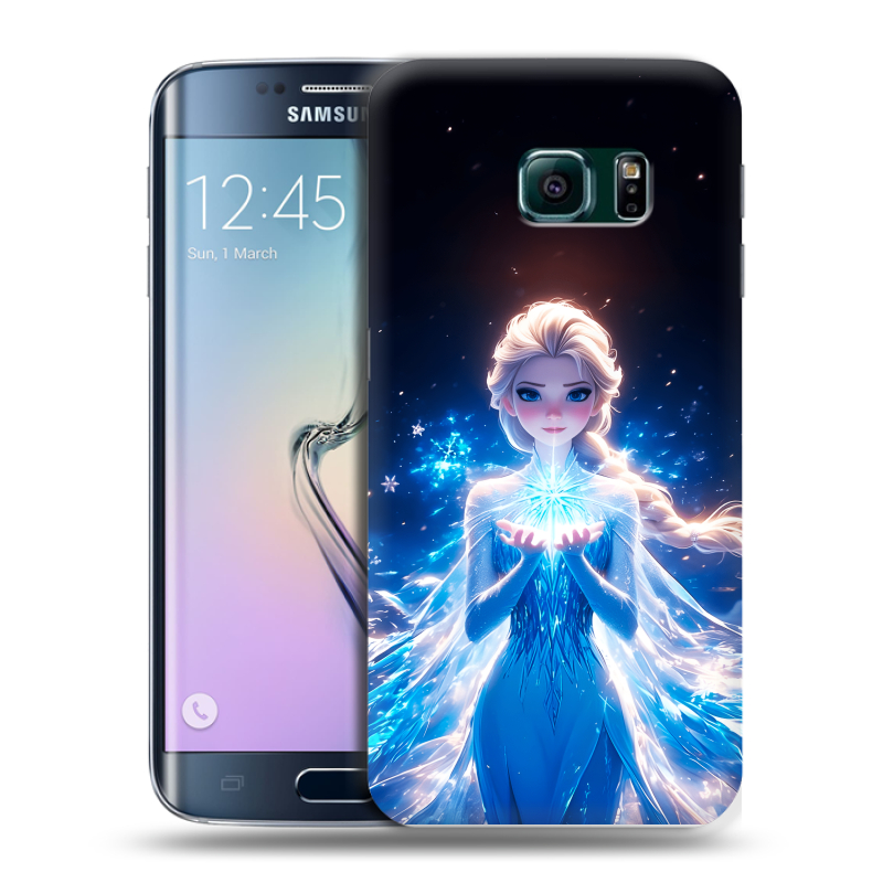 Силиконовый чехол на Samsung Galaxy S6 Edge с принтом Холодное сердце Frozen Силиконовый чехол на Samsung Galaxy S6 Edge с принтом Холодное сердце Frozen