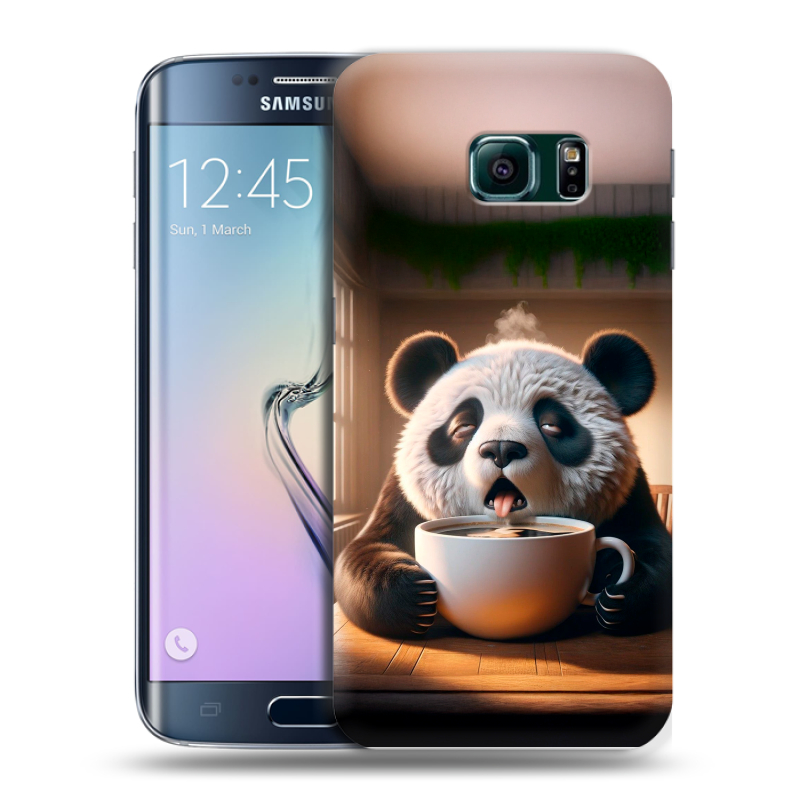 Силиконовый чехол на Samsung Galaxy S6 Edge с принтом смешная панда Силиконовый чехол на Samsung Galaxy S6 Edge с принтом смешная панда