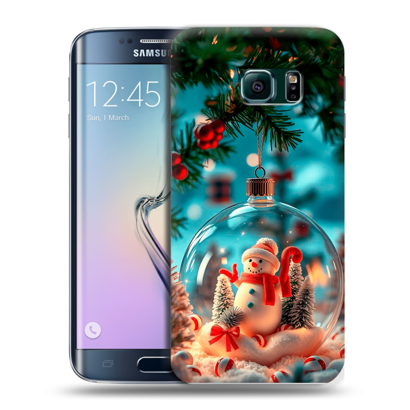 Силиконовый чехол на Samsung Galaxy S6 Edge с принтом Новый год Силиконовый чехол на Samsung Galaxy S6 Edge с принтом Новый год