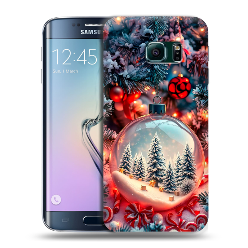Силиконовый чехол на Samsung Galaxy S6 Edge с принтом Новый год Силиконовый чехол на Samsung Galaxy S6 Edge с принтом Новый год
