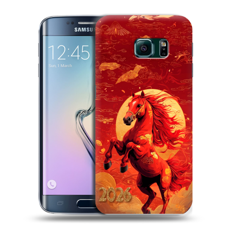 Силиконовый чехол на Samsung Galaxy S6 Edge с принтом Новый год Силиконовый чехол на Samsung Galaxy S6 Edge с принтом Новый год