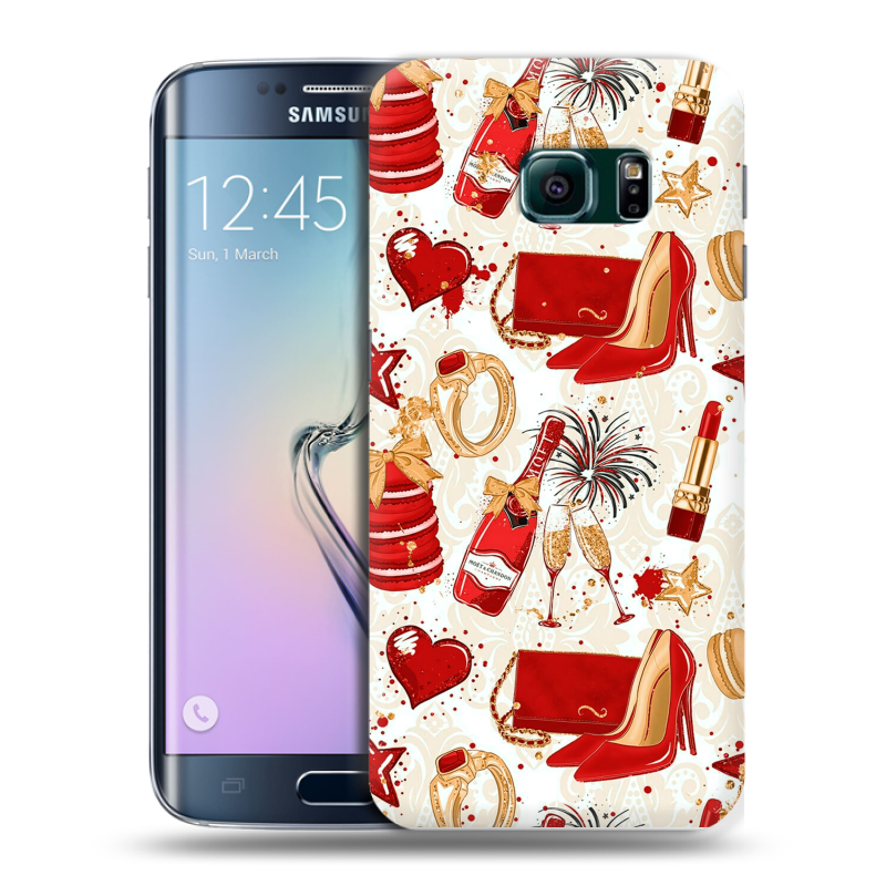 Силиконовый чехол на Samsung Galaxy S6 Edge с принтом Новый год Силиконовый чехол на Samsung Galaxy S6 Edge с принтом Новый год
