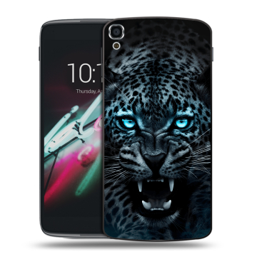 Пластиковый чехол на Alcatel One Touch Idol 3 (5.5) с принтом Темный леопард