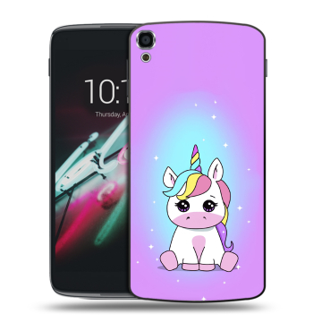 Пластиковый чехол на Alcatel One Touch Idol 3 (5.5) с принтом Единорог