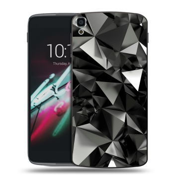 Пластиковый чехол на Alcatel One Touch Idol 3 (5.5) с принтом Черные кристаллы