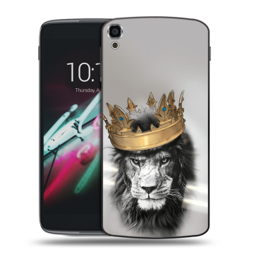 Пластиковый чехол на Alcatel One Touch Idol 3 (5.5) с принтом Лев с короной