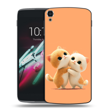 Пластиковый чехол на Alcatel One Touch Idol 3 (5.5) с принтом Милые котики