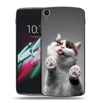 Пластиковый чехол на Alcatel One Touch Idol 3 (5.5) с принтом Коты