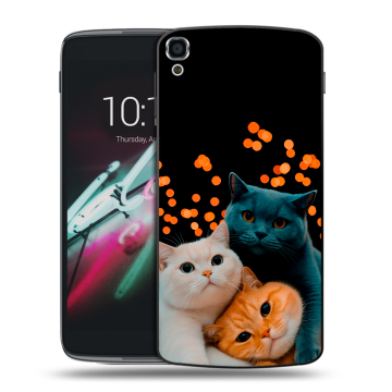 Пластиковый чехол на Alcatel One Touch Idol 3 (5.5) с принтом Кошки