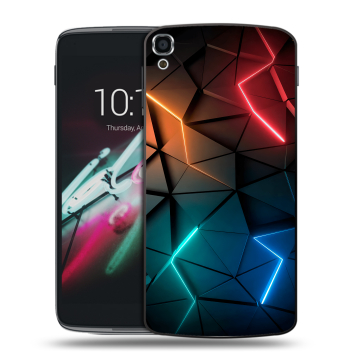 Пластиковый чехол на Alcatel One Touch Idol 3 (5.5) с принтом Абстракция неон