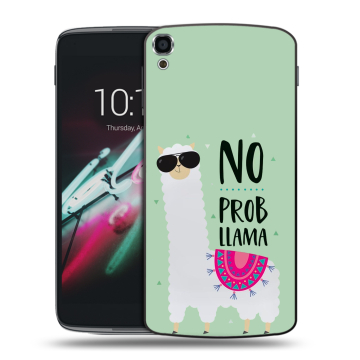 Пластиковый чехол на Alcatel One Touch Idol 3 (5.5) с принтом Лама