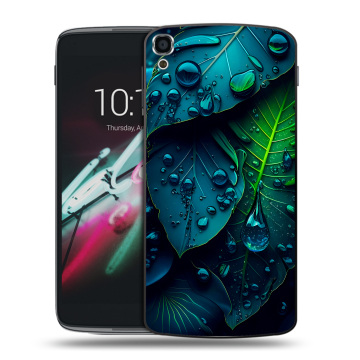 Пластиковый чехол на Alcatel One Touch Idol 3 (5.5) с принтом Листья