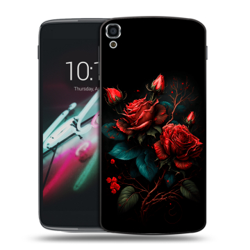 Пластиковый чехол на Alcatel One Touch Idol 3 (5.5) с принтом Розы красные