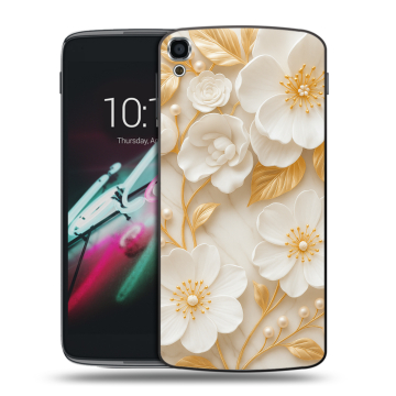 Пластиковый чехол на Alcatel One Touch Idol 3 (5.5) с принтом Цветы