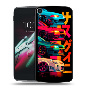 Пластиковый чехол на Alcatel One Touch Idol 3 (5.5) с принтом Гоночные машины