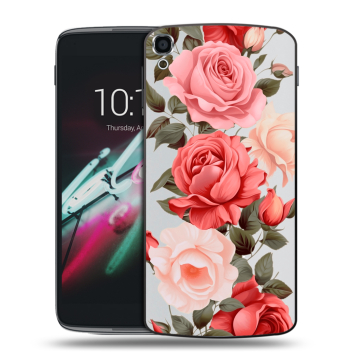 Пластиковый чехол на Alcatel One Touch Idol 3 (5.5) с принтом Розы Пластиковый чехол на Alcatel One Touch Idol 3 (5.5) с принтом Розы