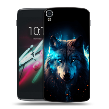 Пластиковый чехол на Alcatel One Touch Idol 3 (5.5) с принтом Волк ночной