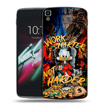 Пластиковый чехол на Alcatel One Touch Idol 3 (5.5) с принтом Дональд Дак Деньги