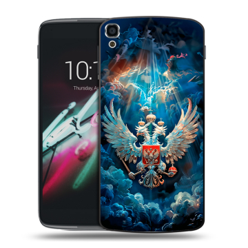 Пластиковый чехол на Alcatel One Touch Idol 3 (5.5) с принтом Герб флаг России Пластиковый чехол на Alcatel One Touch Idol 3 (5.5) с принтом Герб флаг России