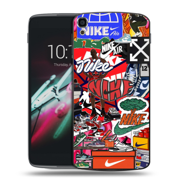 Пластиковый чехол на Alcatel One Touch Idol 3 (5.5) с принтом Найк Nike яркий Пластиковый чехол на Alcatel One Touch Idol 3 (5.5) с принтом Найк Nike яркий