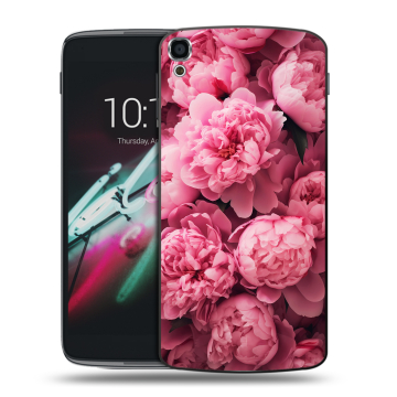 Пластиковый чехол на Alcatel One Touch Idol 3 (5.5) с принтом цветы пионы Пластиковый чехол на Alcatel One Touch Idol 3 (5.5) с принтом цветы пионы
