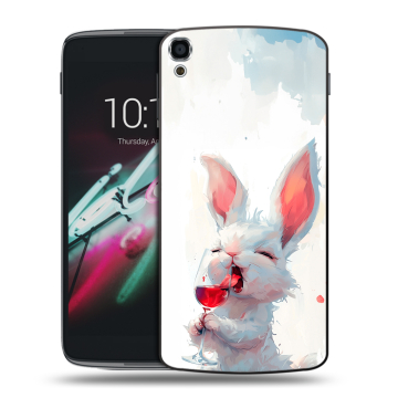 Пластиковый чехол на Alcatel One Touch Idol 3 (5.5) с принтом кролик зайчик Пластиковый чехол на Alcatel One Touch Idol 3 (5.5) с принтом кролик зайчик