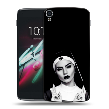 Пластиковый чехол на Alcatel One Touch Idol 3 (5.5) с принтом монашка Пластиковый чехол на Alcatel One Touch Idol 3 (5.5) с принтом монашка