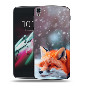 Пластиковый чехол на Alcatel One Touch Idol 3 (5.5) с принтом лиса Пластиковый чехол на Alcatel One Touch Idol 3 (5.5) с принтом лиса