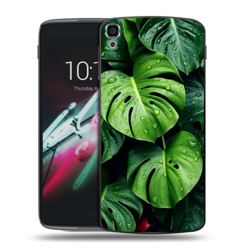 Пластиковый чехол на Alcatel One Touch Idol 3 (5.5) с принтом Листья Пластиковый чехол на Alcatel One Touch Idol 3 (5.5) с принтом Листья