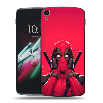 Пластиковый чехол на Alcatel One Touch Idol 3 (5.5) с принтом Дедпул Deadpool Пластиковый чехол на Alcatel One Touch Idol 3 (5.5) с принтом Дедпул Deadpool