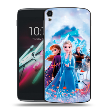Пластиковый чехол на Alcatel One Touch Idol 3 (5.5) с принтом Холодное сердце Frozen