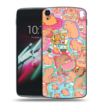 Пластиковый чехол на Alcatel One Touch Idol 3 (5.5) с принтом капибары