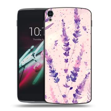 Пластиковый чехол на Alcatel One Touch Idol 3 (5.5) с принтом цветы лаванда
