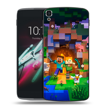Пластиковый чехол на Alcatel One Touch Idol 3 (5.5) с принтом Майнкрафт Minecraft Пластиковый чехол на Alcatel One Touch Idol 3 (5.5) с принтом Майнкрафт Minecraft