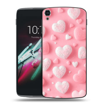 Пластиковый чехол на Alcatel One Touch Idol 3 (5.5) с принтом Сердечки