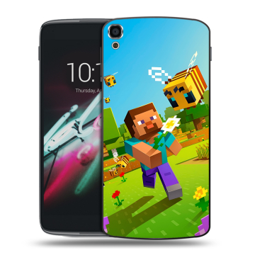 Пластиковый чехол на Alcatel One Touch Idol 3 (5.5) с принтом Майнкрафт Minecraft
