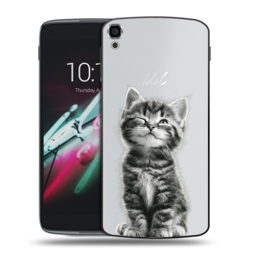 Пластиковый чехол на Alcatel One Touch Idol 3 (5.5) с принтом Котенок Пластиковый чехол на Alcatel One Touch Idol 3 (5.5) с принтом Котенок