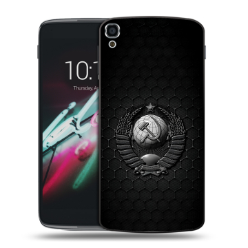 Пластиковый чехол на Alcatel One Touch Idol 3 (5.5) с принтом Герб Флаг СССР