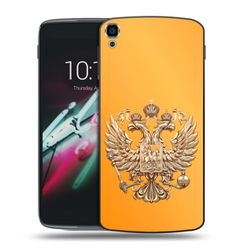 Пластиковый чехол на Alcatel One Touch Idol 3 (5.5) с принтом Герб Флаг России