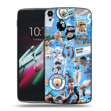 Пластиковый чехол на Alcatel One Touch Idol 3 (5.5) с принтом Man City Манчестер Сити