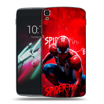 Пластиковый чехол на Alcatel One Touch Idol 3 (5.5) с принтом Spiderman Человек паук Пластиковый чехол на Alcatel One Touch Idol 3 (5.5) с принтом Spiderman Человек паук