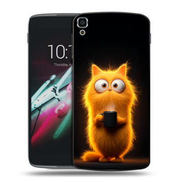 Пластиковый чехол на Alcatel One Touch Idol 3 (5.5) с принтом Смешной кот