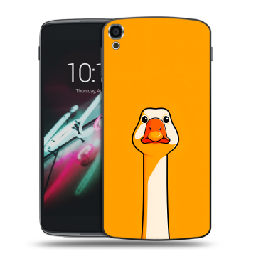 Пластиковый чехол на Alcatel One Touch Idol 3 (5.5) с принтом Смешная утка