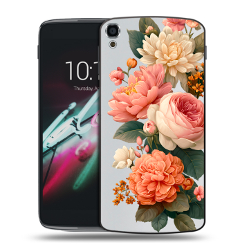 Пластиковый чехол на Alcatel One Touch Idol 3 (5.5) с принтом цветы