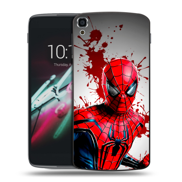 Пластиковый чехол на Alcatel One Touch Idol 3 (5.5) с принтом Spiderman Человек паук Пластиковый чехол на Alcatel One Touch Idol 3 (5.5) с принтом Spiderman Человек паук