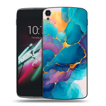 Пластиковый чехол на Alcatel One Touch Idol 3 (5.5) с принтом Мрамор блестки