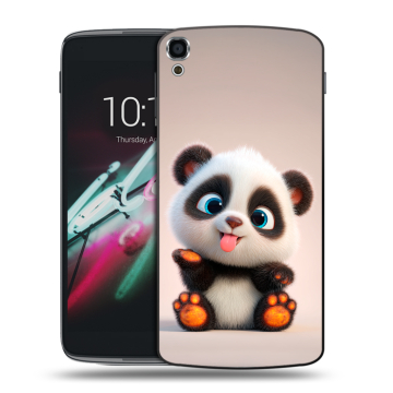 Пластиковый чехол на Alcatel One Touch Idol 3 (5.5) с принтом милая панда