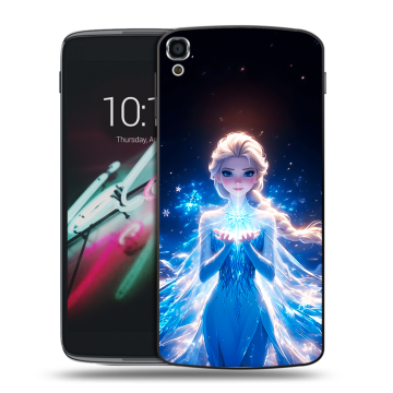 Пластиковый чехол на Alcatel One Touch Idol 3 (5.5) с принтом Холодное сердце Frozen